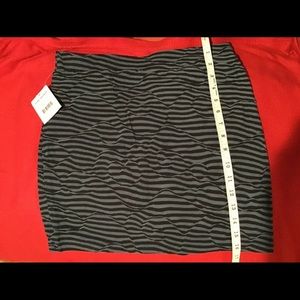 NWT Free People blue-grey mini skirt M cotton wavy black stripes